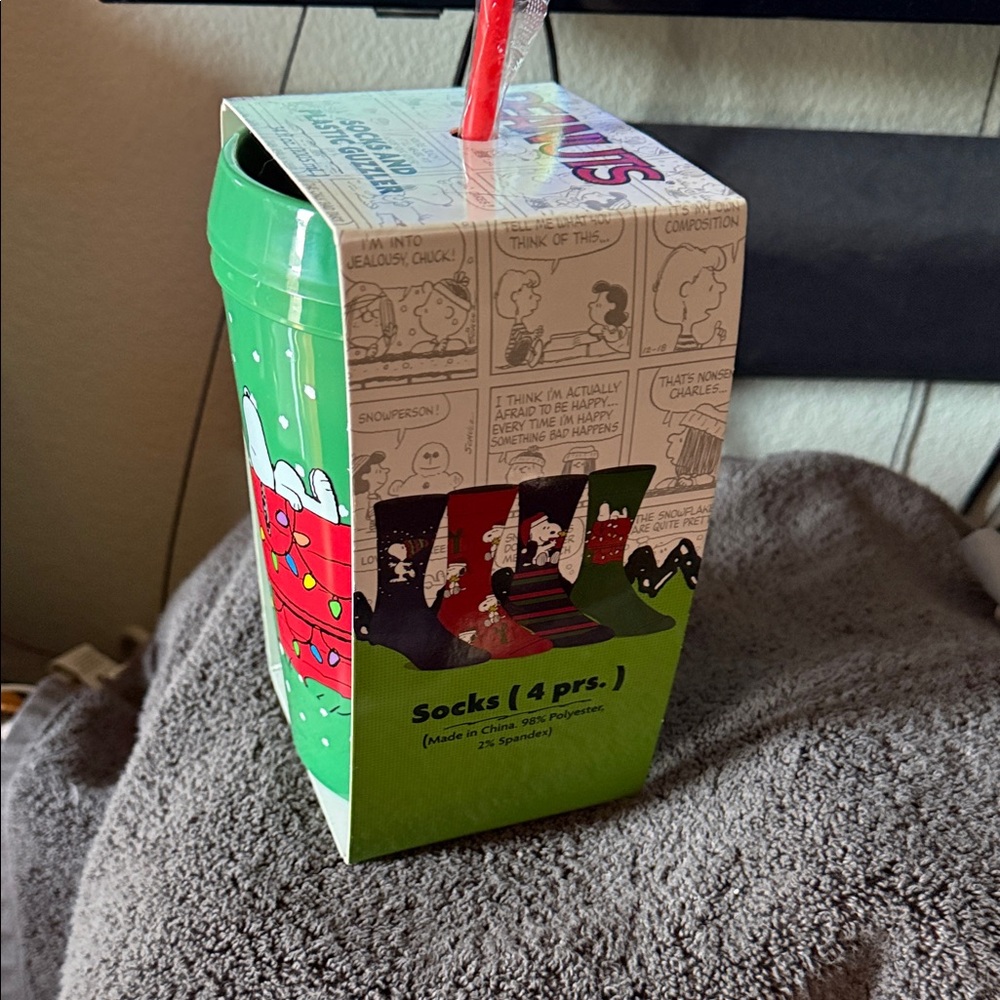 Peanuts Holiday Socks Gift Set - Green and Red